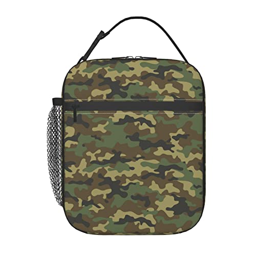 Green Camo Lunch Bags for Office Work School Picnic