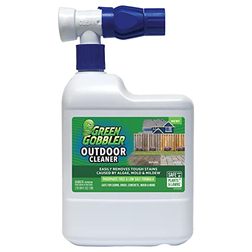 Green Gobbler Mold & Mildew Stain Remover | Outdoor Cleaner Hose End Sprayer | 64 oz