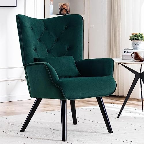 Green Velvet Tufted Accent Chair