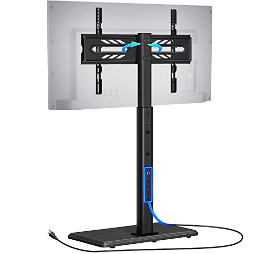 Height-Adjustable Swivel TV Stand for 32-70" TVs with Power Outlet