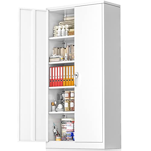 Greenvelly White Metal Storage Cabinet