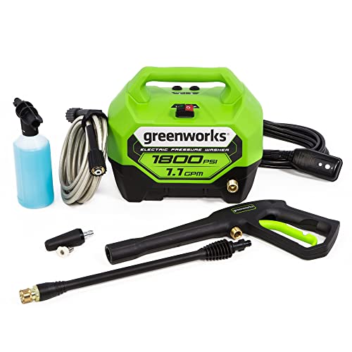 Greenworks 1800 PSI (1.1 GPM) Electric Pressure Washer PWMA Certified