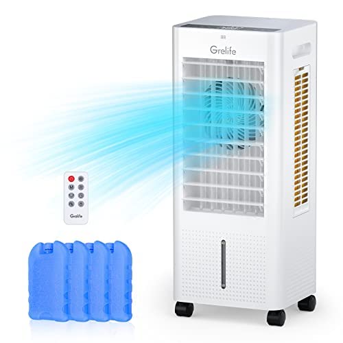 Grelife Portable Evaporative Air Cooler with Fan & Humidifier