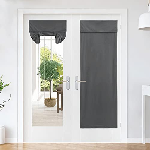 Grey French Door Blackout Curtains