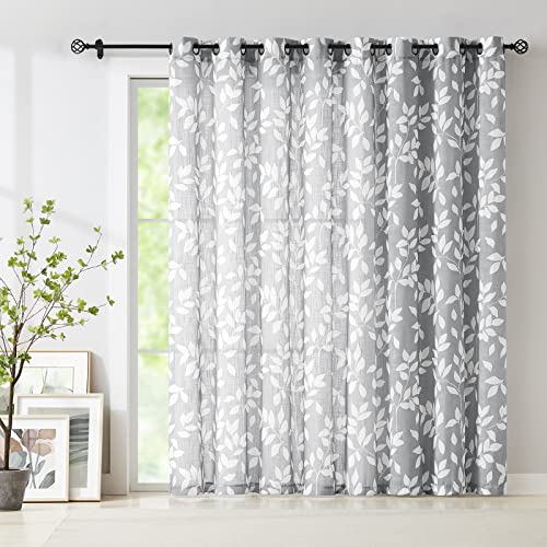 Grey White Sliding Door Curtain - Elegant and Versatile