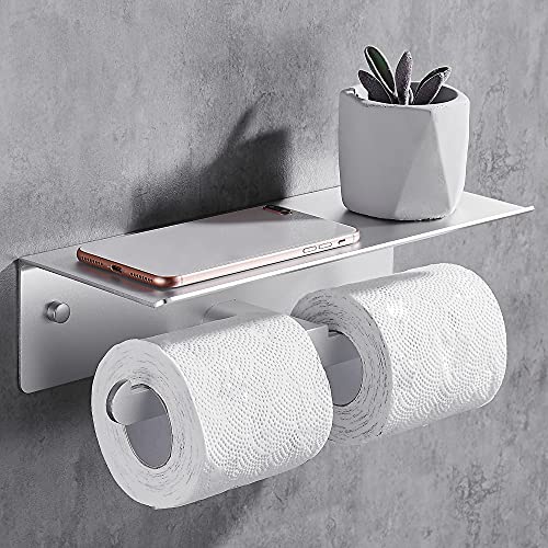 Gricol Double Toilet Paper Holder with Shelf