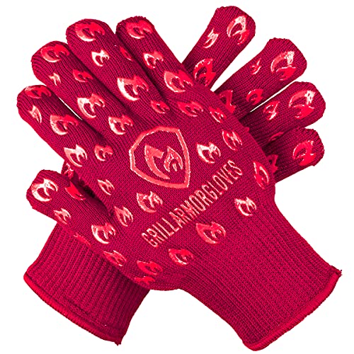 Grill Armor BBQ Gloves - Extreme Heat Resistant Oven Gloves