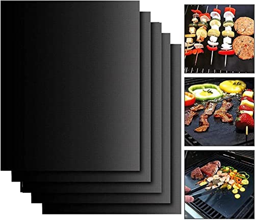 Grill Mat Set of 5, Non-Stick, Reusable, Easy to Clean