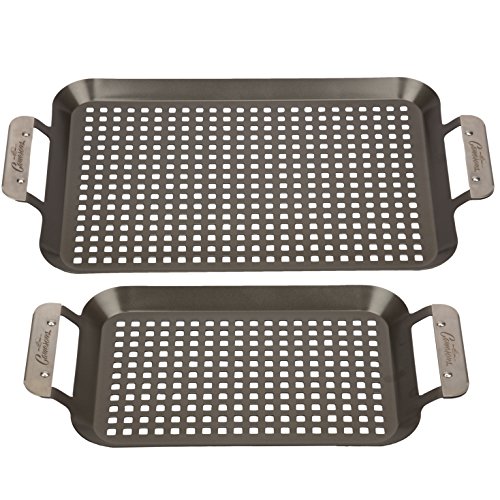Grill Topper Grilling Pans - Non-Stick Barbecue Trays