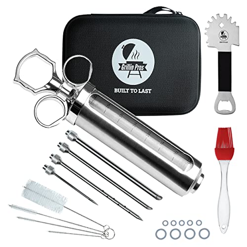 Grillin Pros Meat Injector Kit for Smoking & Grilling