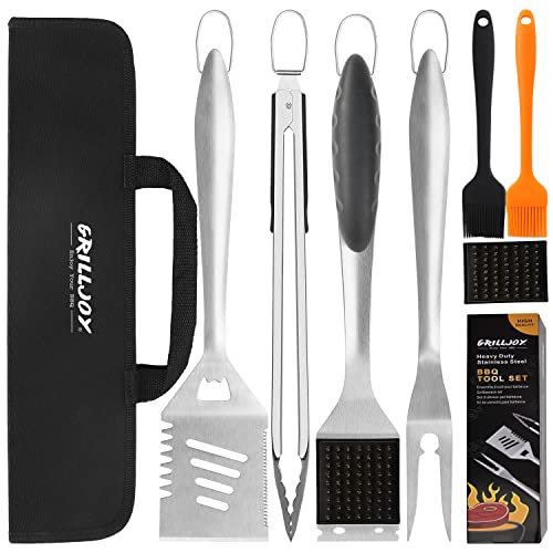 ROMANTICIST 27pcs Heavy Duty BBQ Tools Gift Set for Men Dad, Extra Thick  Stainless Steel Grill Utensils with Meat Claws, Grilling Accessories Kit in  Portable Carrying Bag for Camping, Backyard Brown 