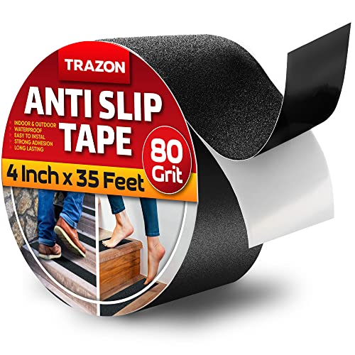 StairSafety Grip Tape 4"x35' - Waterproof Non Slip Roll for Steps and Ramps
