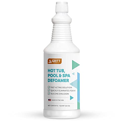 GRITT Commercial Pool Spa & Hot Tub Defoamer - Odorless & Non-Toxic (32oz)