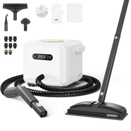 GROBELL Steam Cleaner Mop: Chemical-Free Multi Portable Handheld Deluxe Steamer