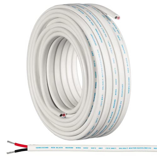 GS Power Marine Wire - 50 Ft, 14 Gauge AWG Electrical Boat Wiring
