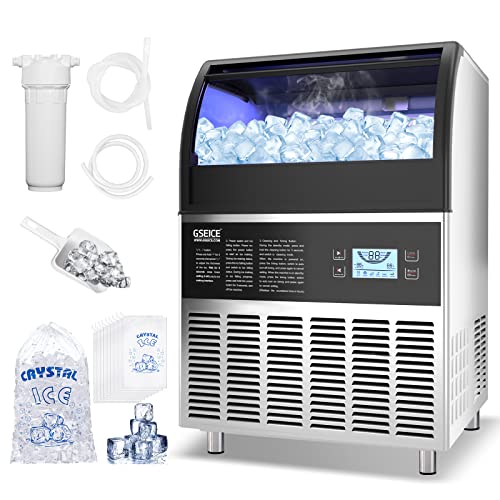 GSEICE Commercial Ice Maker Machine with Insulated Ice Storage