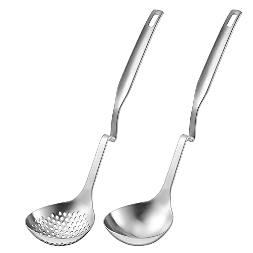 GuDoQi Soup Ladle - 2 Pack Stainless Steel Cooking Spoon