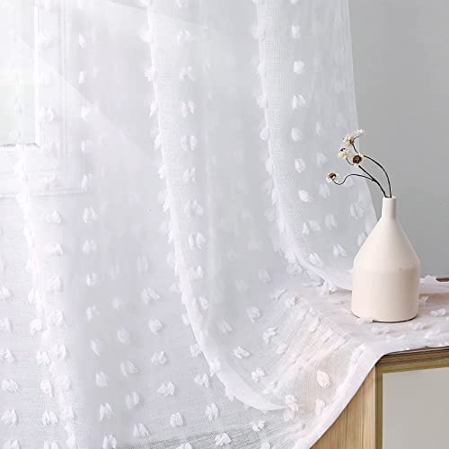 Guken 84" Sheer Curtains for Living Room and Bedroom