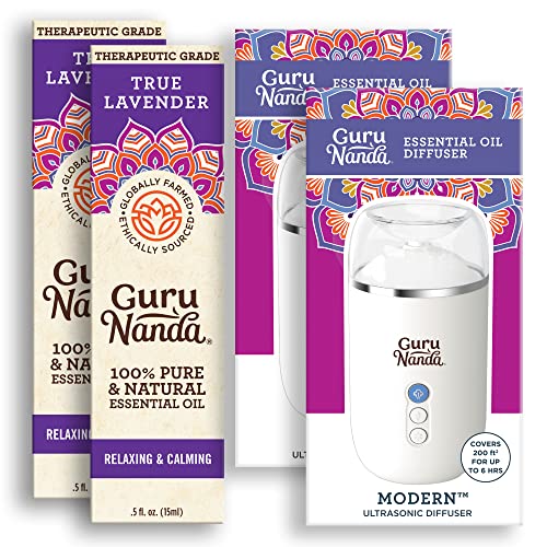 GuruNanda Essential Oil, 100% Pure & Natural, True Lavender - 0.5 fl oz