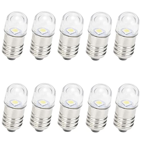 GutReise AC/DC E10 Bulbs 10pcs 9V Warm White LED Lamps