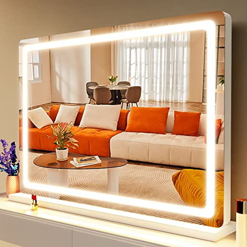 Gvnkvn Makeup Vanity Mirror with Lights: Large LED Makeup Mirror with USB Charging Port