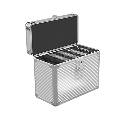 GWXJZ Aluminum Hard Drive Storage Box with Lock and Key