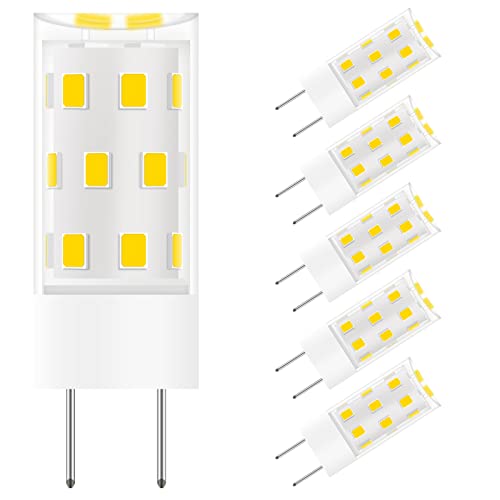 Lamsky GY6.35 LED Light Bulb Dimmable,G6.35/GY6.35 Bi-pin Base 5W,AC/DC 12V  24V Warm White 3000K,GY6.35 Base T4 JC Type 50W Halogen