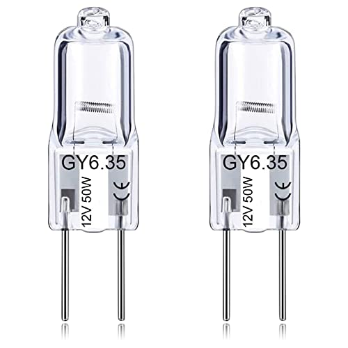 GY6.35 Light Bulbs, 12V 50W Crystal Clear Halogen Bulb 2 Pin