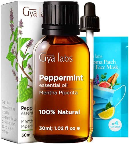 Gya Labs Peppermint Oil - Natural Essential Oil for Hair, Skin & Diffuser