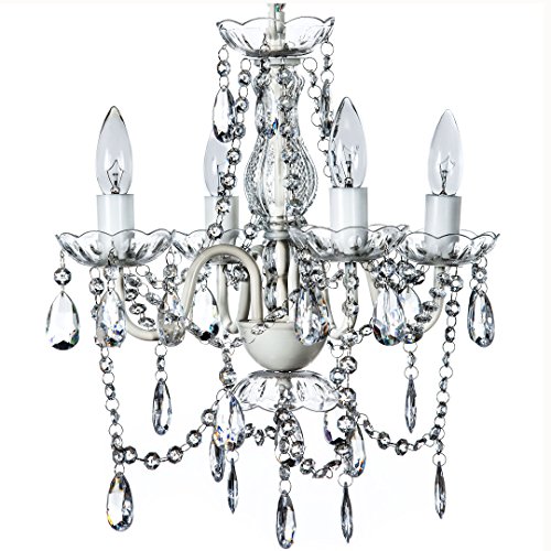 Gypsy Color 4 Light Crystal White Chandelier