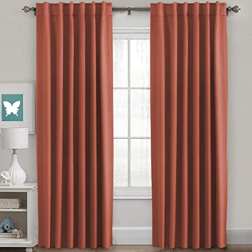Orange Blackout Curtain Panels, 52 x 84 Inch, 2 Pack