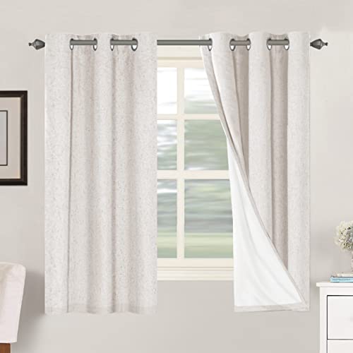 H.VERSAILTEX Primitive Linen Curtains 100% Blackout Curtain Drapes