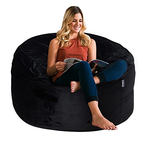 HABUTWAY Bean Bag Chair - Luxurious Velvet Ultra Soft Fur with High-Rebound Memory Foam - 3Ft