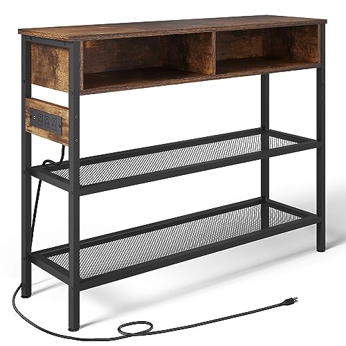 HAIOOU Console Table with Outlets & USB Ports