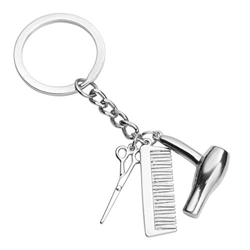 Hair Dryer, Scissor, Comb Charm Pendant Keychain/Necklace