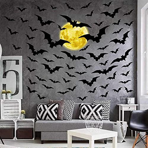 Halloween Moon Bat Wall Stickers