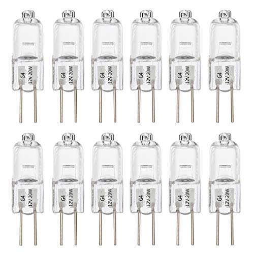 12 Pack 20W G4 Halogen Bulbs for Under Cabinet Puck Light