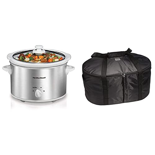Hamilton Beach 4-Quart Slow Cooker with Travel Case & Insulated Bag