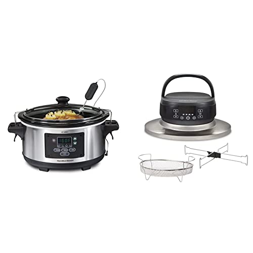 6-Quart Programmable Slow Cooker with Air Fryer Lid