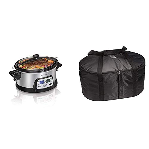 Hamilton Beach 6-Qt Programmable Slow Cooker with Travel Bag, Black
