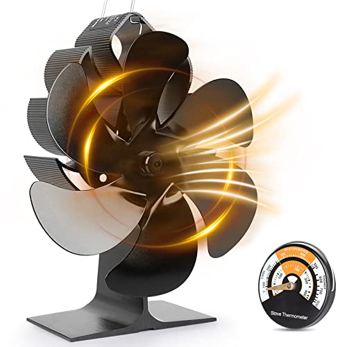 Hanaoyo Wood Stove Fan Heat-Powered Fireplace Fan