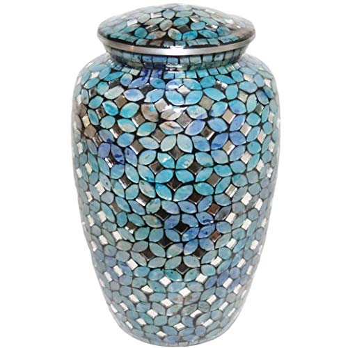 Hand Made Funeral Urn for Human Ashes - Mosaic Glass