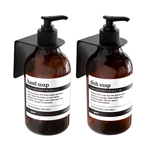 Jenngaoo Wall Mounted Refillable Soap Dispenser Set for Bathroom and Kitchen