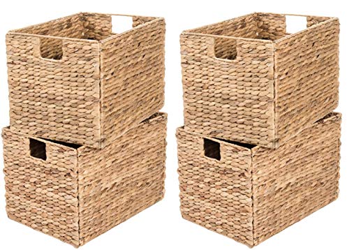 Farmlyn Creek 3-Pack 9 inch Square Wicker Storage Baskets with Liners -  Small Woven Bins for Organiz… in 2023