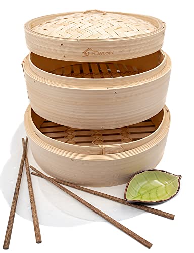 Handmade Bamboo Steamer - Two Tier Baskets
