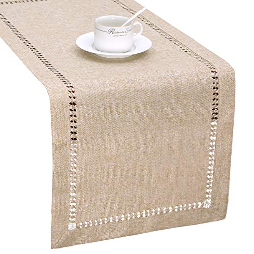 Handmade Hemstitch Beige Table Runner