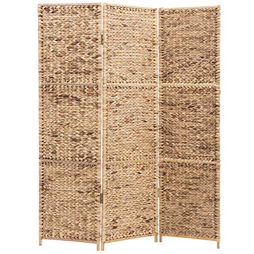 Handwoven Seagrass 3 Panel Room Divider Screen
