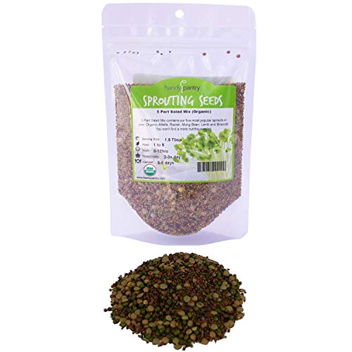 Organic Mixed Sprout Seeds - 8 Oz Handy Pantry Salad Mix