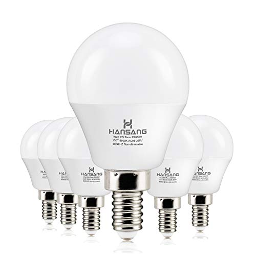 hansang E12 LED Bulb, 5000K, 60W Equivalent, 6 Pack