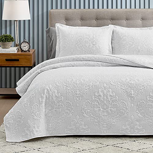 Hansleep Damask Quilt Set - Lightweight Bedspread Coverlet